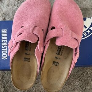 Birkenstock Fuchsia Suede Slip-Ons